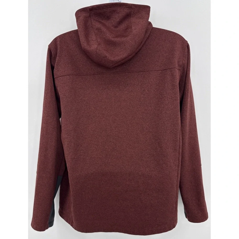 North Face Full Zip Hoodie Men's XL Rust/Red Gray Performance Fleece Jacket